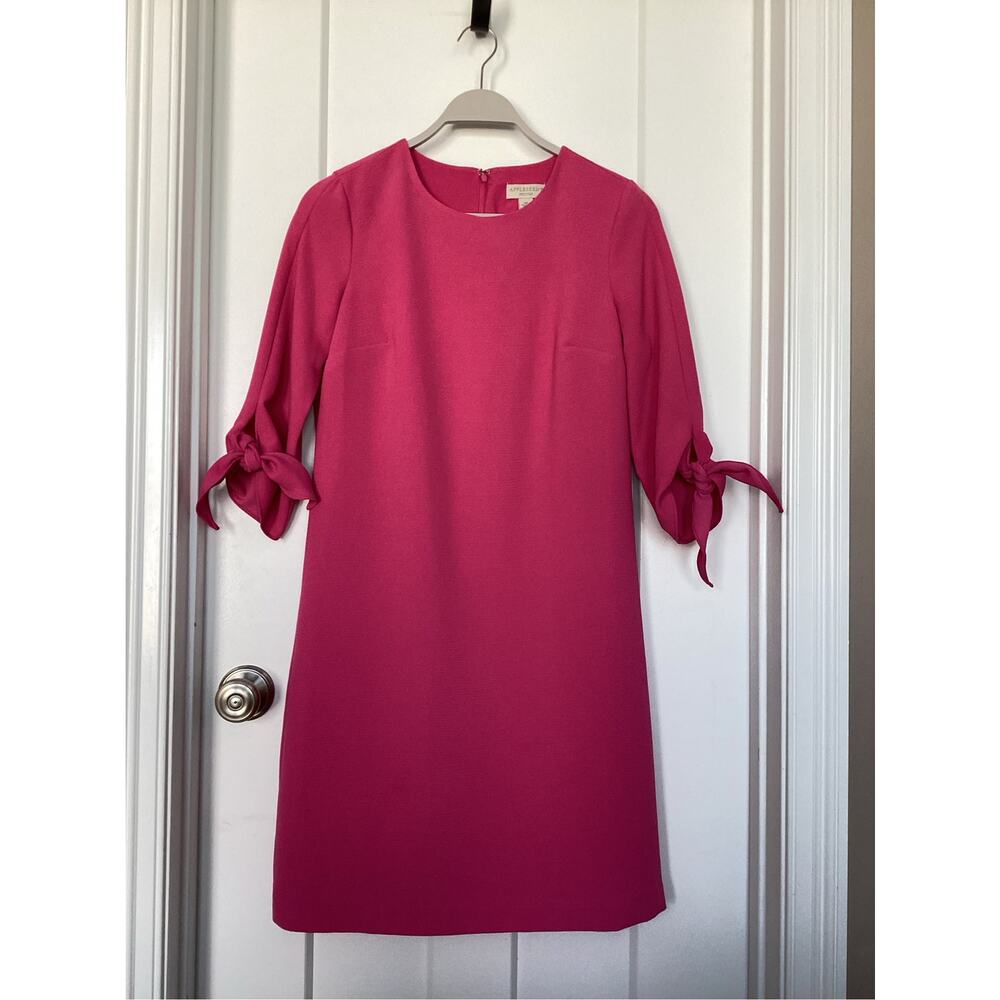 Appleseed tie sleeve shift dress vibrant pink women's size 6 petite
